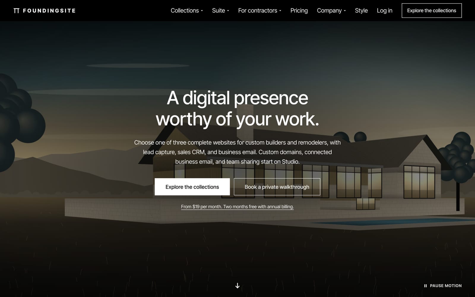 Preview of the Designer style: full-screen imagery with thin oversized headlines