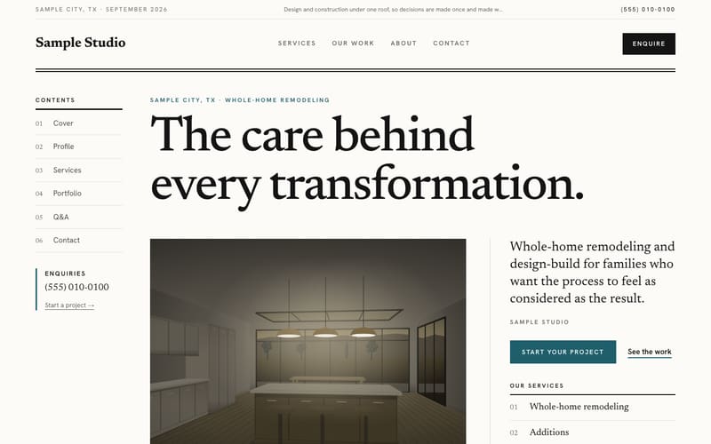 Atlas design: sample website home page