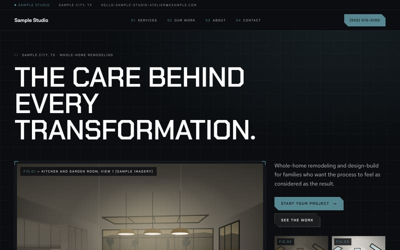 Carbon design: sample website home page