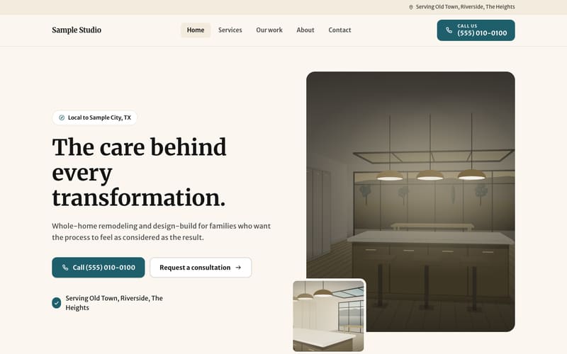 Compass design: sample website home page