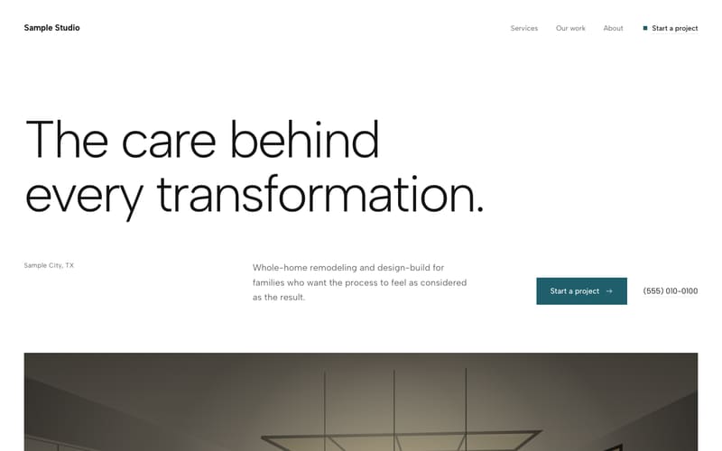 Level design: sample website home page