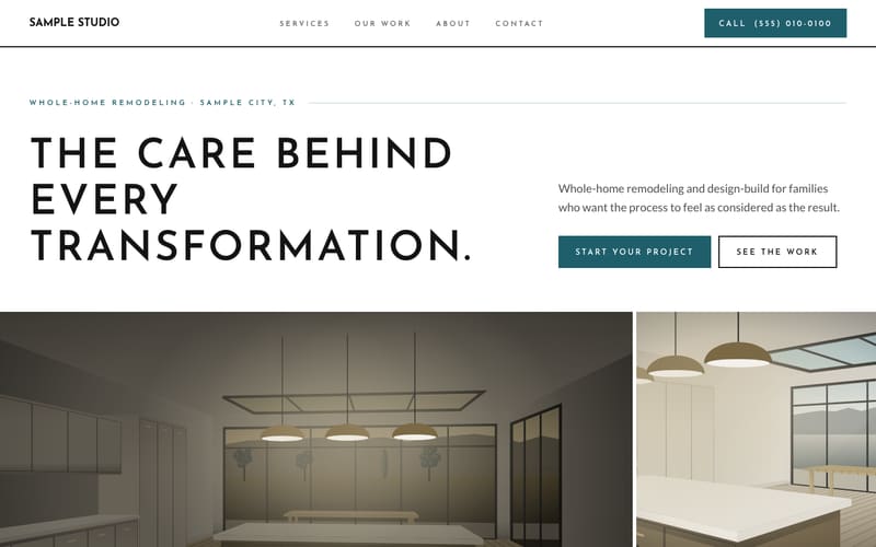 Prairie design: sample website home page