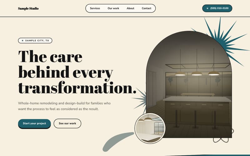 Retro design: sample website home page