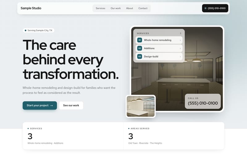 Smart design: sample website home page