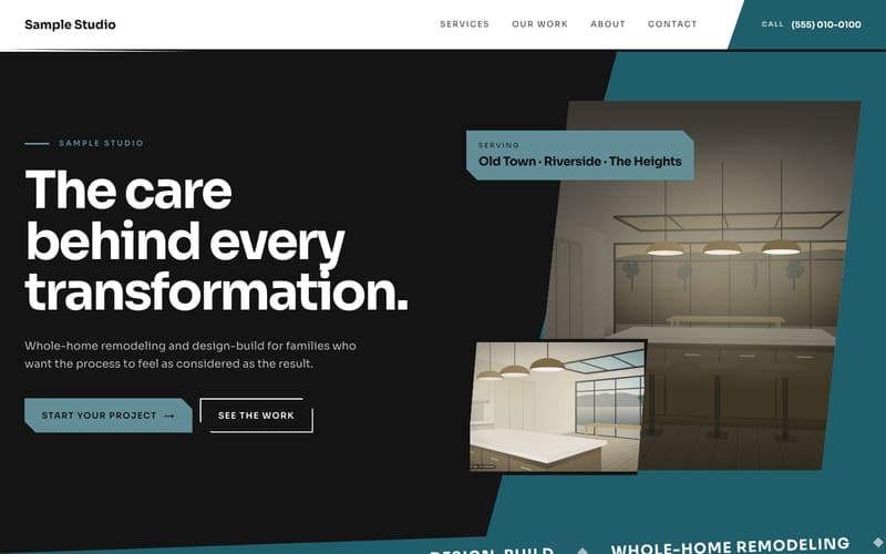 Urban design: sample website home page